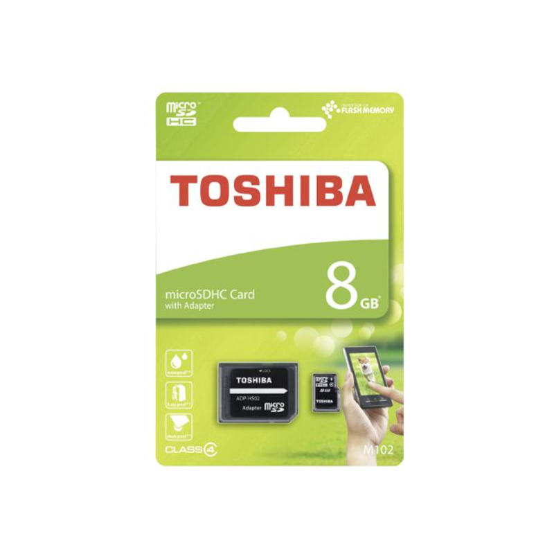 Tarjeta Micro SDHC Toshiba 8GB Class 4 con adaptador